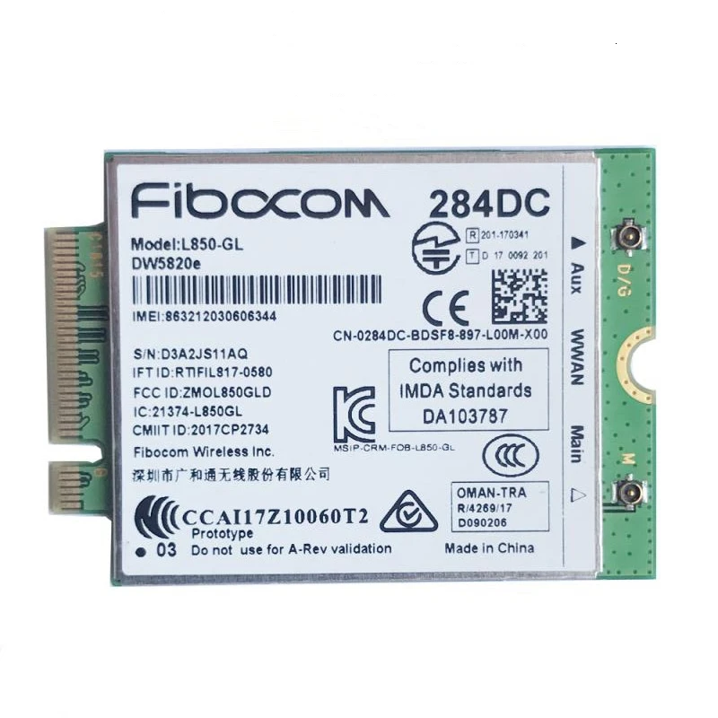 Fibocom L850 GL DW5820e 4 аппарат не привязан к оператору сотовой связи Cat9 модуль 284DC FMK7H