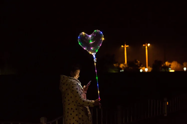 Heart balloon Светодиодный Звезда БОБО воздушный шар прозрачный светящийся светодиодный гелия Единорог клипсы для воздушных шаров, Беби Шауэр детский игрушки для вечеринки в честь Дня Рождения для свадебной вечеринки - Цвет: Heart balloon