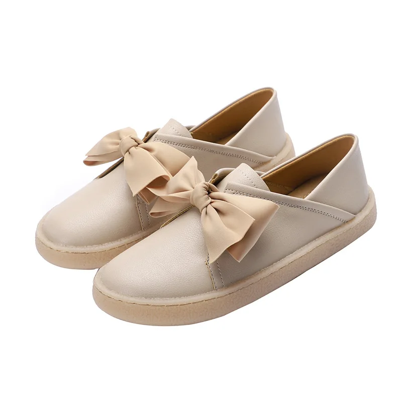 Flat Keel Thin Shoes Women's Korean-Style All-match Bow Soft Bottom Flat Shoes Women Women Shoes Women Shoes Flat Wear-Resistant