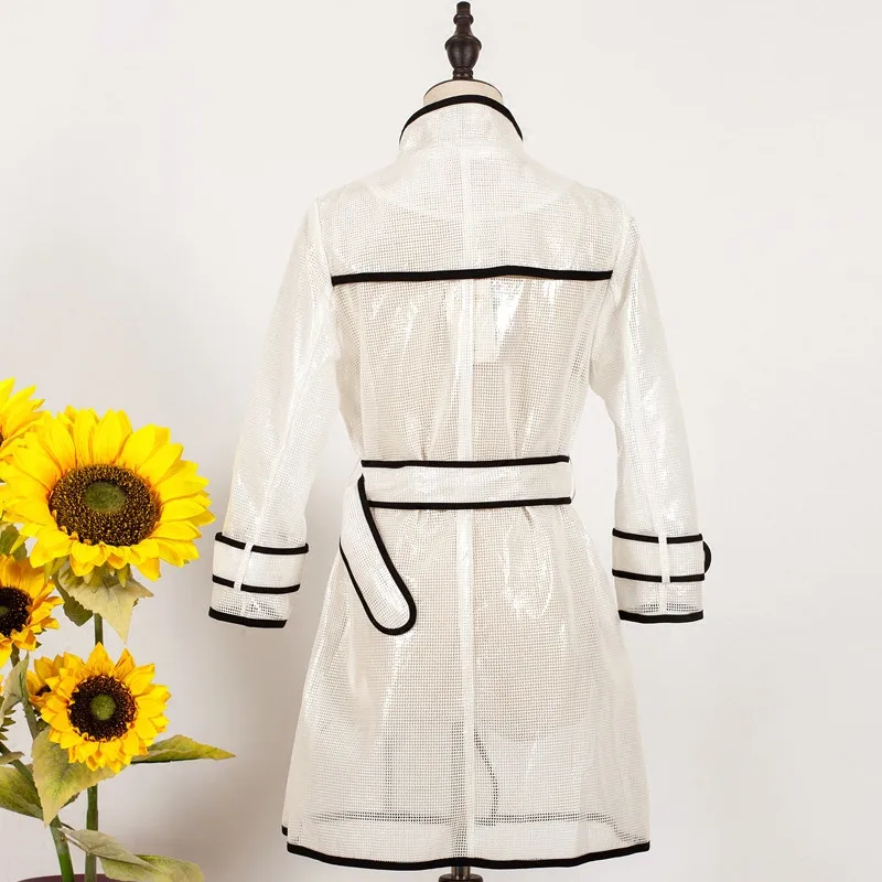 Женское осеннее пальто 2020 Новая прозрачная ветровка Женская длинная