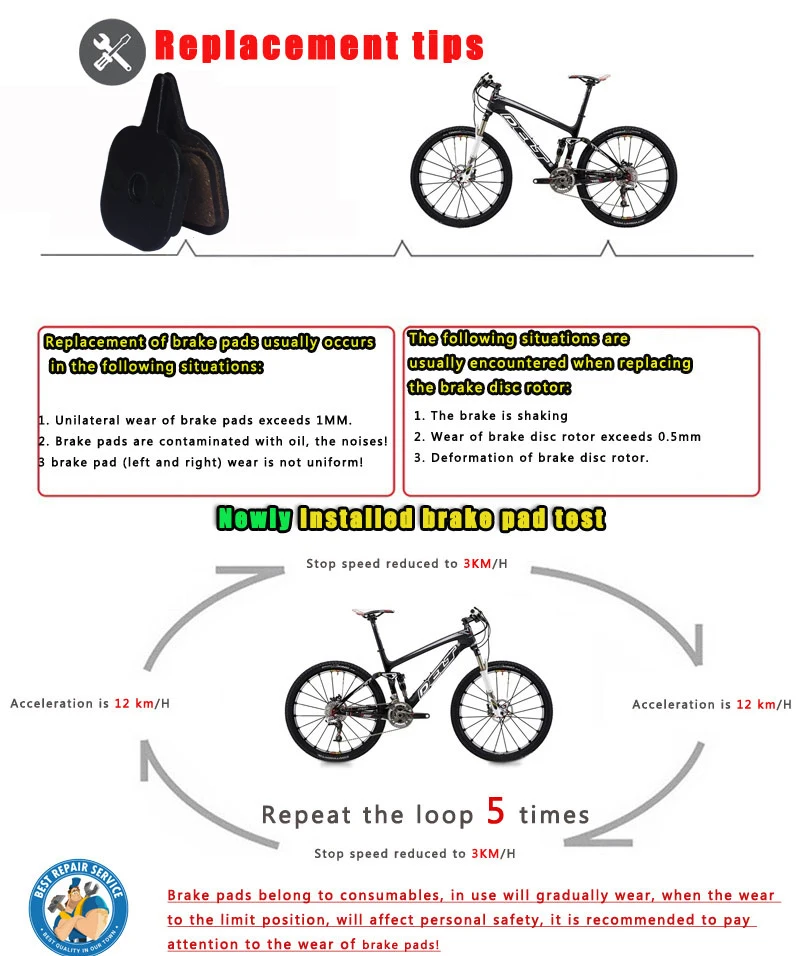 

4 Pair Semi-Metallic MTB Mountain Bike Bicycle Disc Brake Pad FOR IO NoveIA Mechanical Accessories