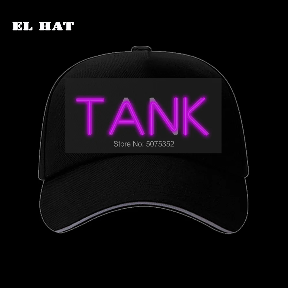

Fashion New Neon Glowing Letter Caps Cotton Unisex Summer LED Baseball Cap EL Wire Snapback Caps For Dance DJ Christmas Decor