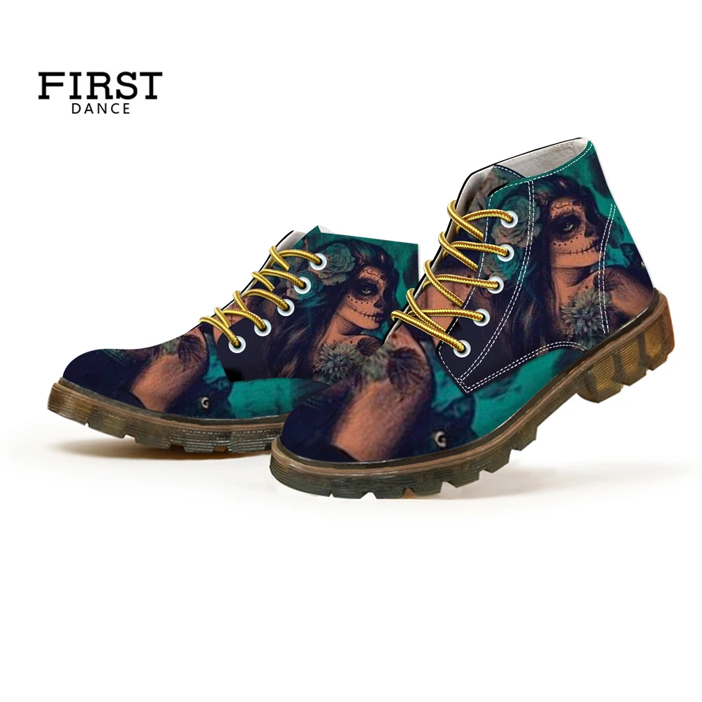 Женские ботинки с принтом черепов модные кроссовки ботильоны на заказ новинка