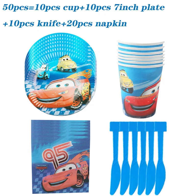 

Lightning McQueen Cars Disposable Tableware Supplies Plates Paper Cups birthday Party Decorations McQueen Theme Baby Shower
