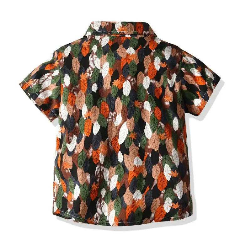 Летние рубашки для мальчиков разноцветная блузка Пляжная рубашка с коротким