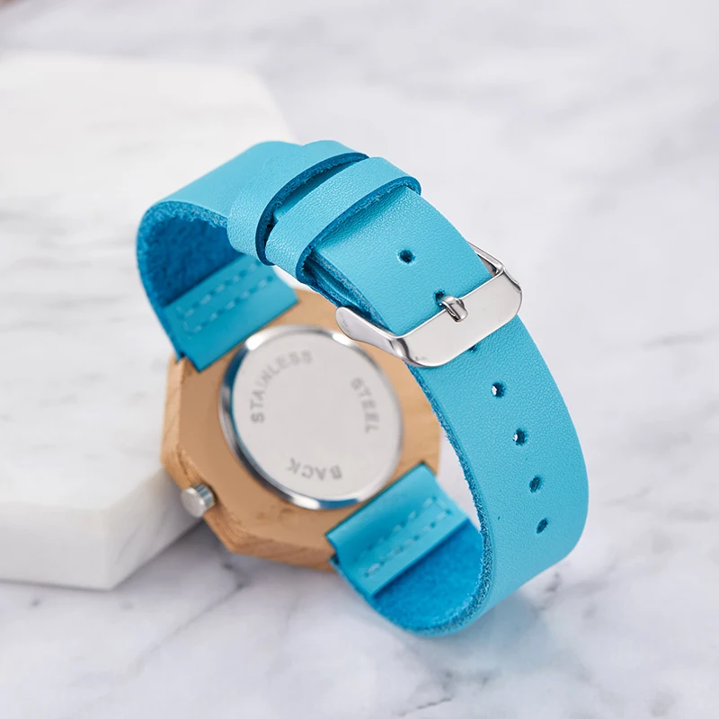 Часы наручные кварцевые с ремешком из натурального дерева 3 вида|Женские часы| |