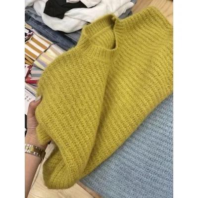 

Cmaz Matcha Green Sweater for Women 2021 Autumn and Winter New Loose