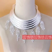 hmong miao for adult xauv dance party new year collar necklace jewelry leaves torques choker