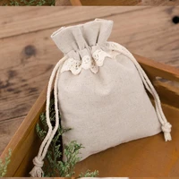 lace linen jewelry gift pouch 9x12cm 11x16cm pack 100 soap eyelashes makeup jute drawstring bags