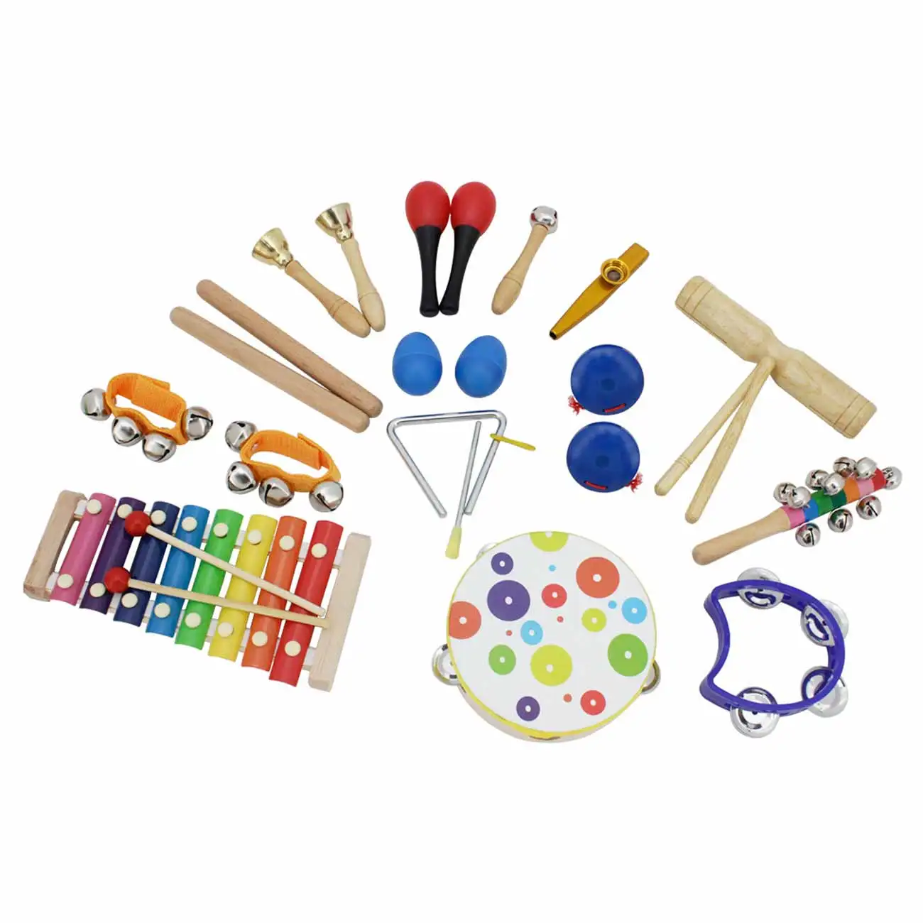 

19pcs Percussion Instruments Toys Kit Kid Musical Toys Set Birthday Gift for Toddlers Preschool Children Early Education