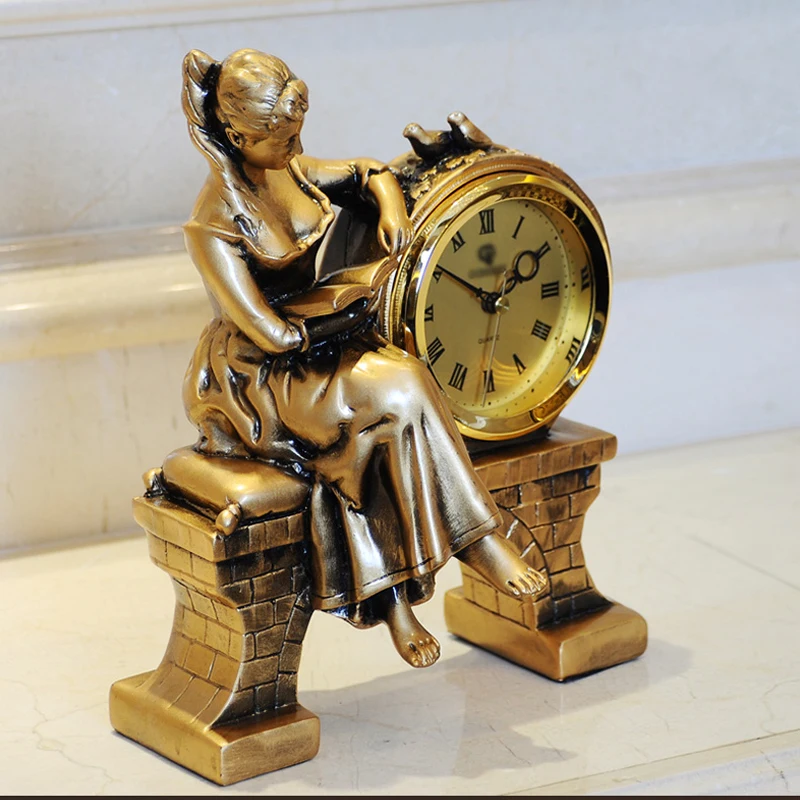 Настольные часы в Европейском стиле винтажные настольные украшения для гостиной