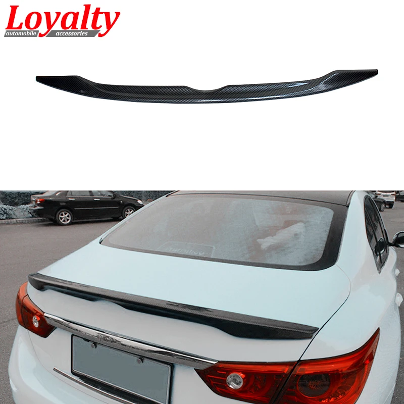Верность для Infiniti Q50 Q50S 2014 2015 2016 2017 2018 ABS углеродное волокно JDM спойлер на задний