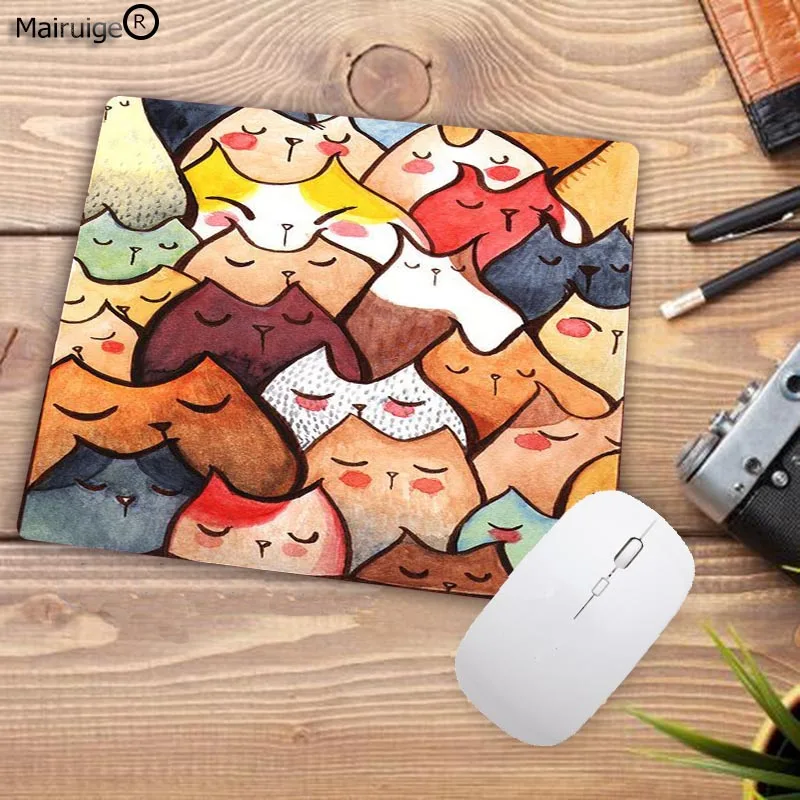 Маленький коврик для мыши Mairuige с забавным котом скоростной резиновый