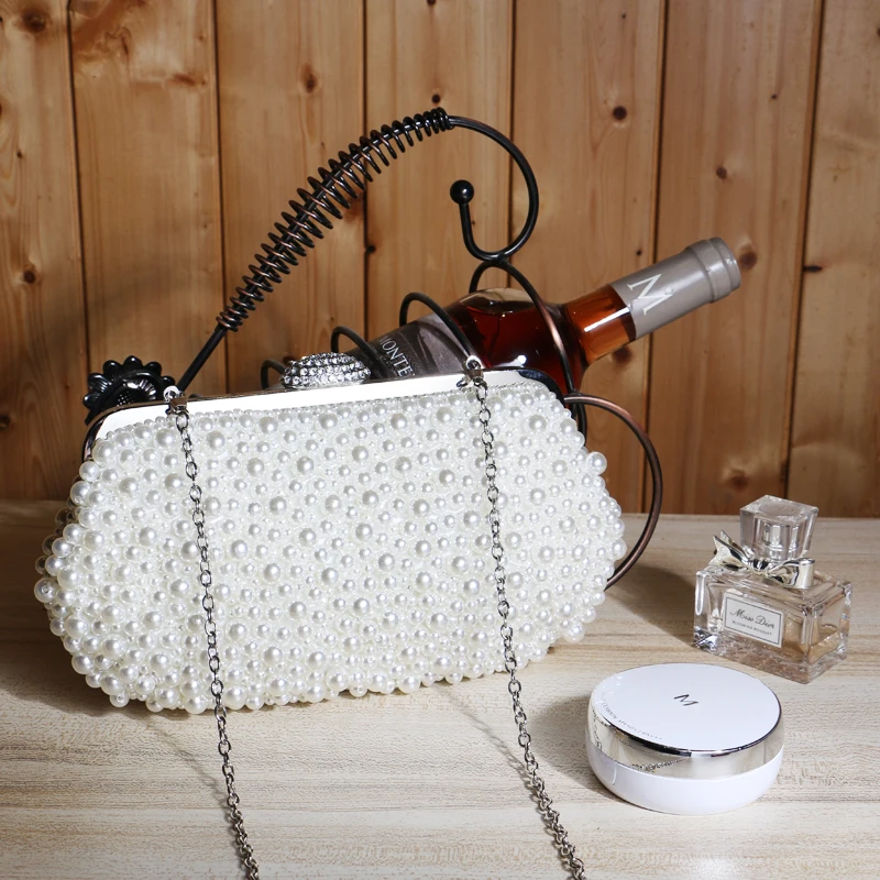 Женская вечерняя сумка-клатч GLOIG украшенная бусинами Роскошный Металлический