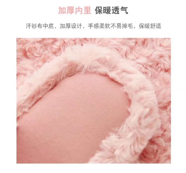 Warm Cotton Slippers Warm Slippers Indoor Non-Slip Slippers Women  Women's Shoes Wear-Resistant  Womens Slippers Indoor