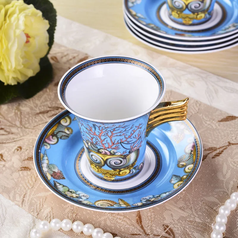 Королевский стиль золотой высшего класса костяной фарфор кофейная чашка