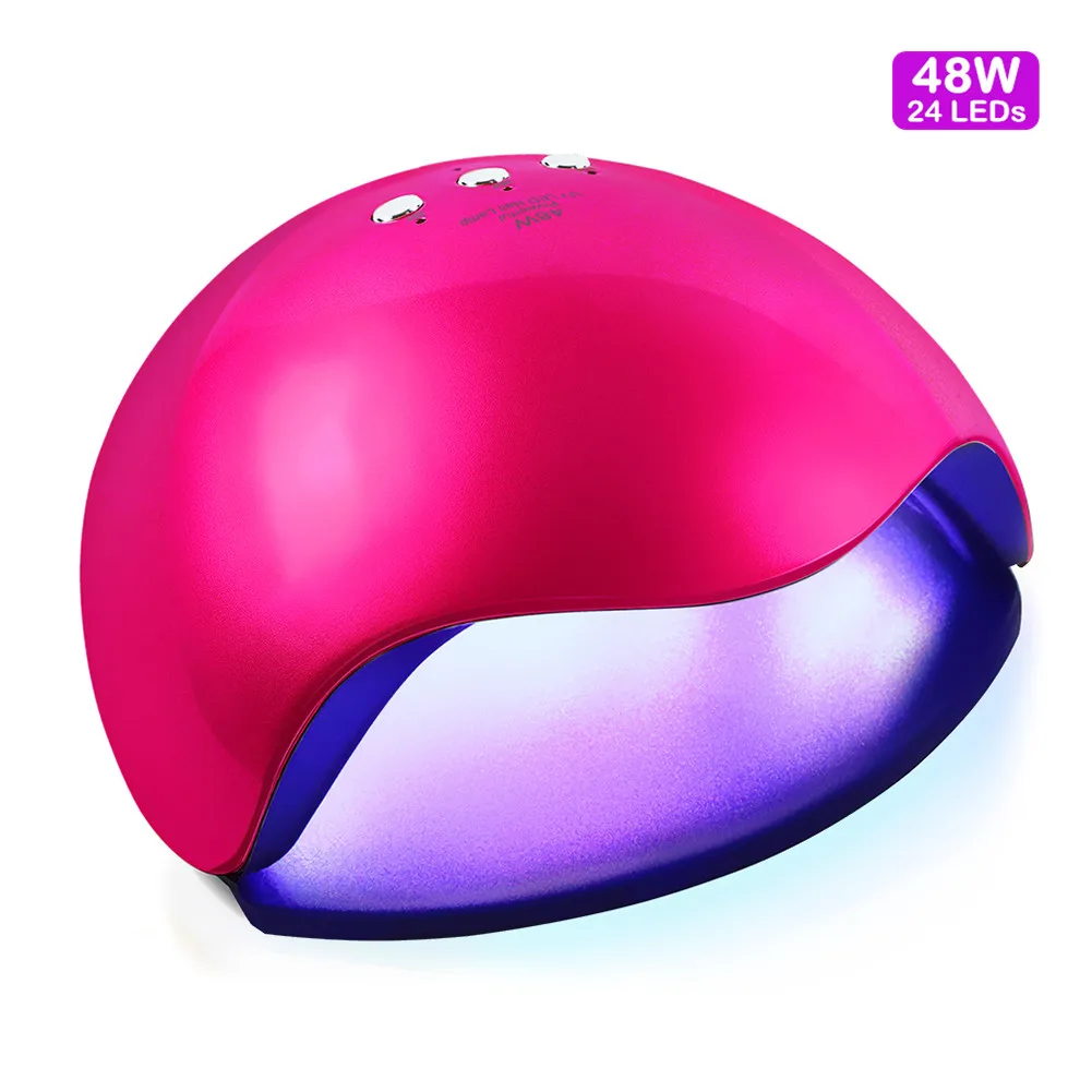 48W 24LEDS Peach 24/36/80 Вт УФ светодиодная лампа для ногтей Сушилка для ногтей гель лак 12/36 СИД УФ лампа для ногтей машина для отверждения 60 s/120 s таймер разъем USB - Цвет: 48W 24LEDS Peach