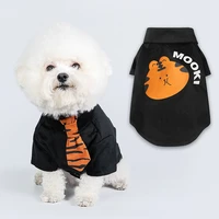 dog warm corduroy shirts thicken autumn winter cat clothes pet black shirt with tie small medium dogs