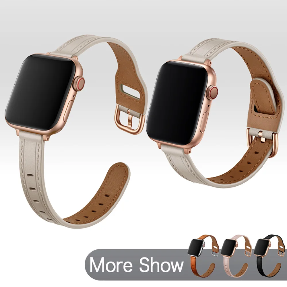 

Ремешок из натуральной кожи для Apple Watch 38 мм 42 мм, дамский браслет для наручных часов Apple Watch Series SE 6 5 4 40 мм 44 мм