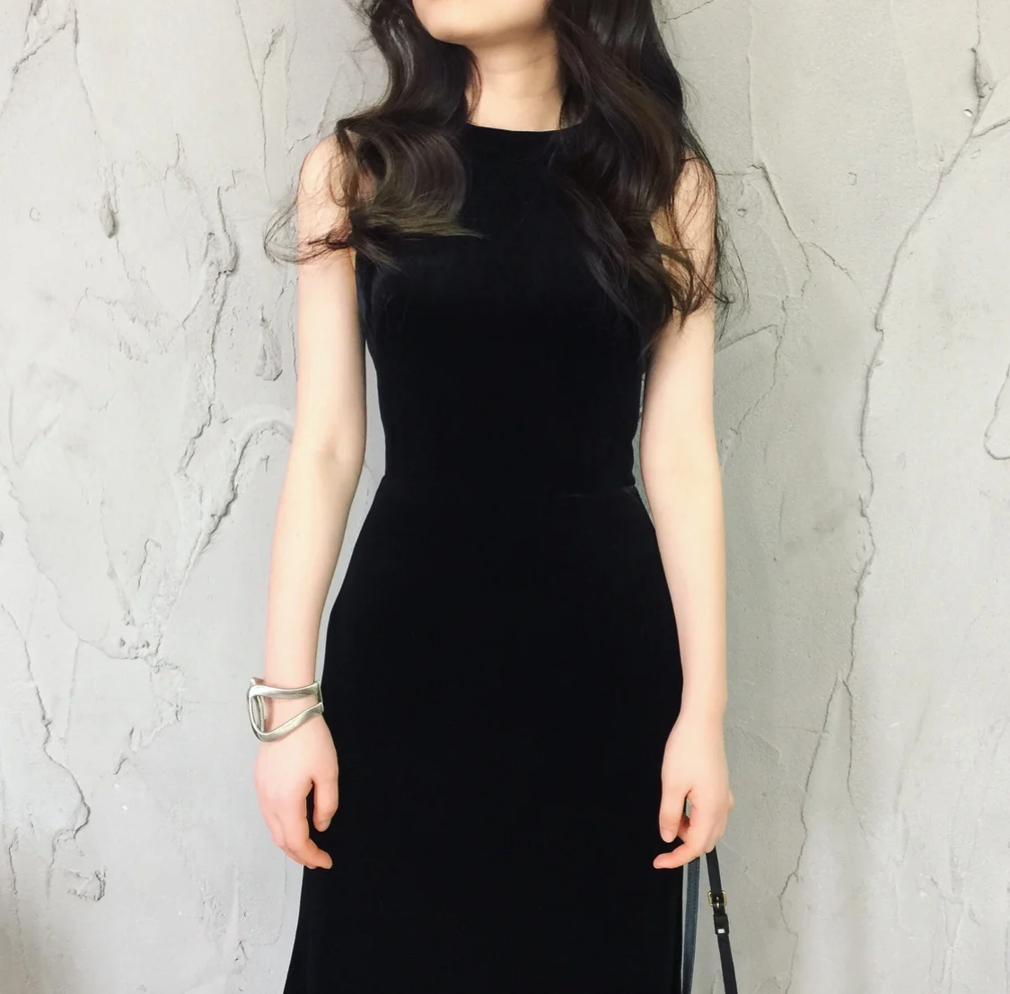 Бархатное сексуальное платье длинное Клубное винтажное черное без рукавов