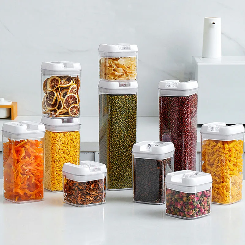 

KUNBEI Multi-capacity Food Storage Box Kitchen Storage Containers Transparent Sealed Cans Snacks Dried Fruits Multigrain Storage