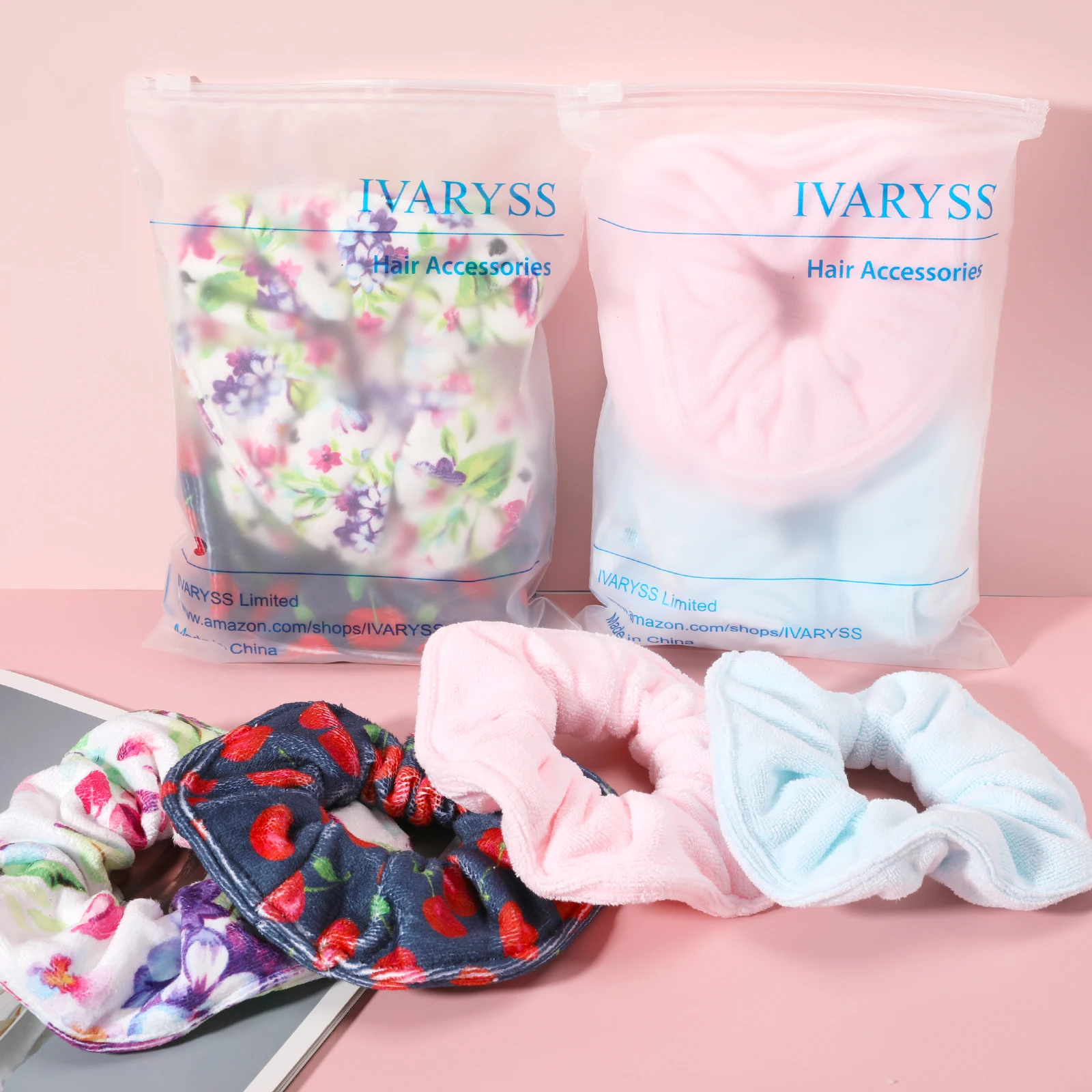 

IVARYSS 2 PCS Super Towel Scrunchies for Wet Hair, Absorbent and Soft Microfiber for Wet Hair Accessories
