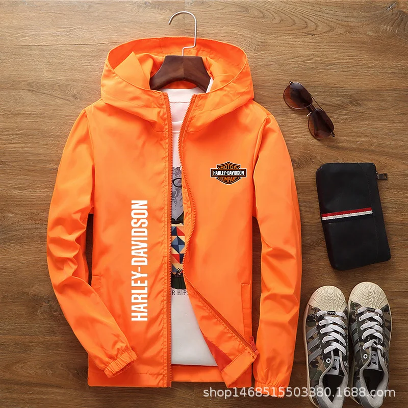 

2021 Spring and Autumn New Thin Men's Jacket Hooded Pure Color Zipper Casual Breathable 10 Color S-7XL Top Jacket