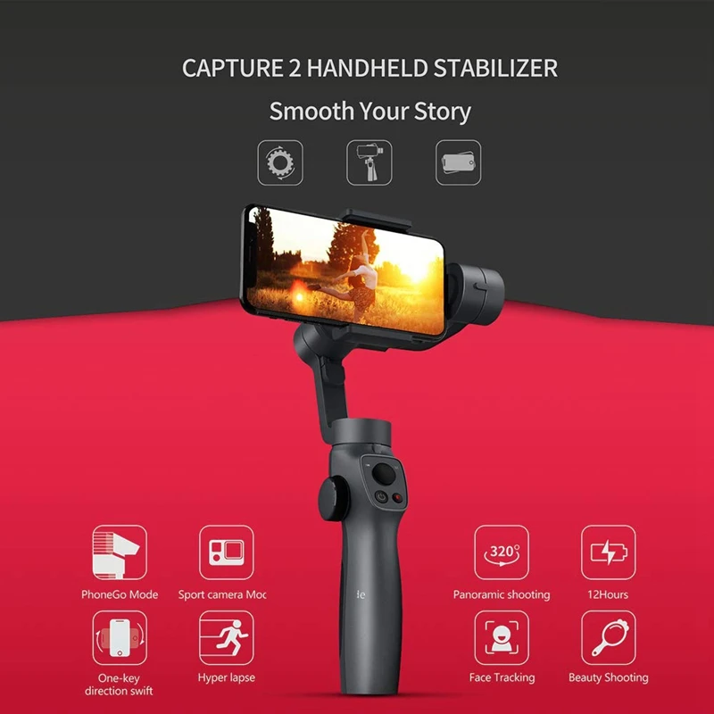 3-осевой карданный стабилизатор для экшн-камеры Gopro 4 5 6 7 Ios и Andriod | Электроника