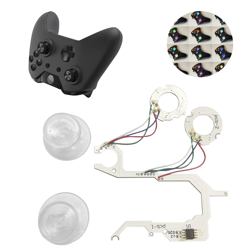 

LED Light Panel Mushroom Analog Thumb Stick Head Grips Cover Kit Protective Cover Controller Case for XBOX 360