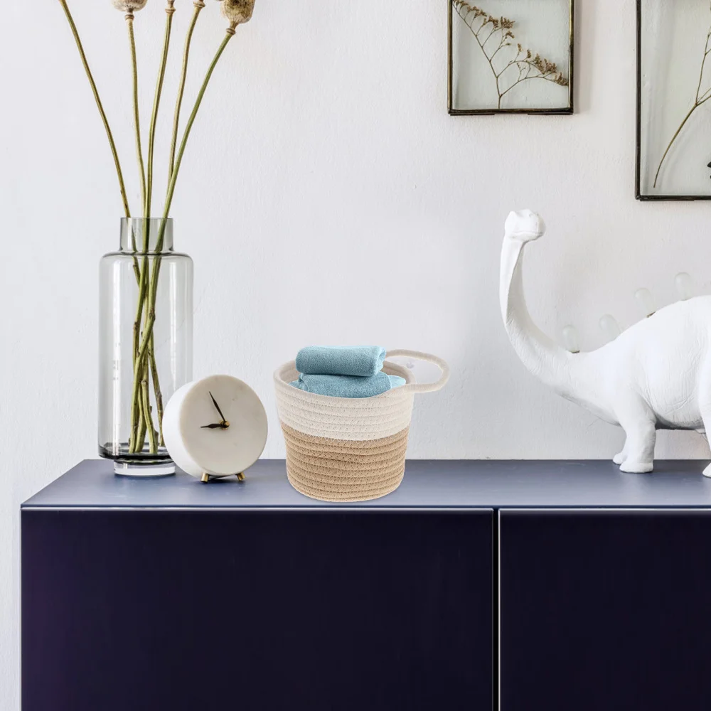 

1Pc Cotton Rope Hanging Basket Wall Decor Gift Sundries Wall-mounted Basket