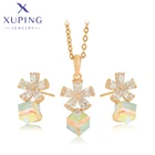 Xuping ювелирные изделия Новое поступление Набор квадратных кристаллов серьги и ожерелье для женщин роскошный подарок для вечеринки девушки A006277846