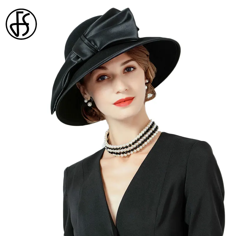Женская винтажная фетровая шляпа Колокол FS из 100% австралийской шерсти с широкими