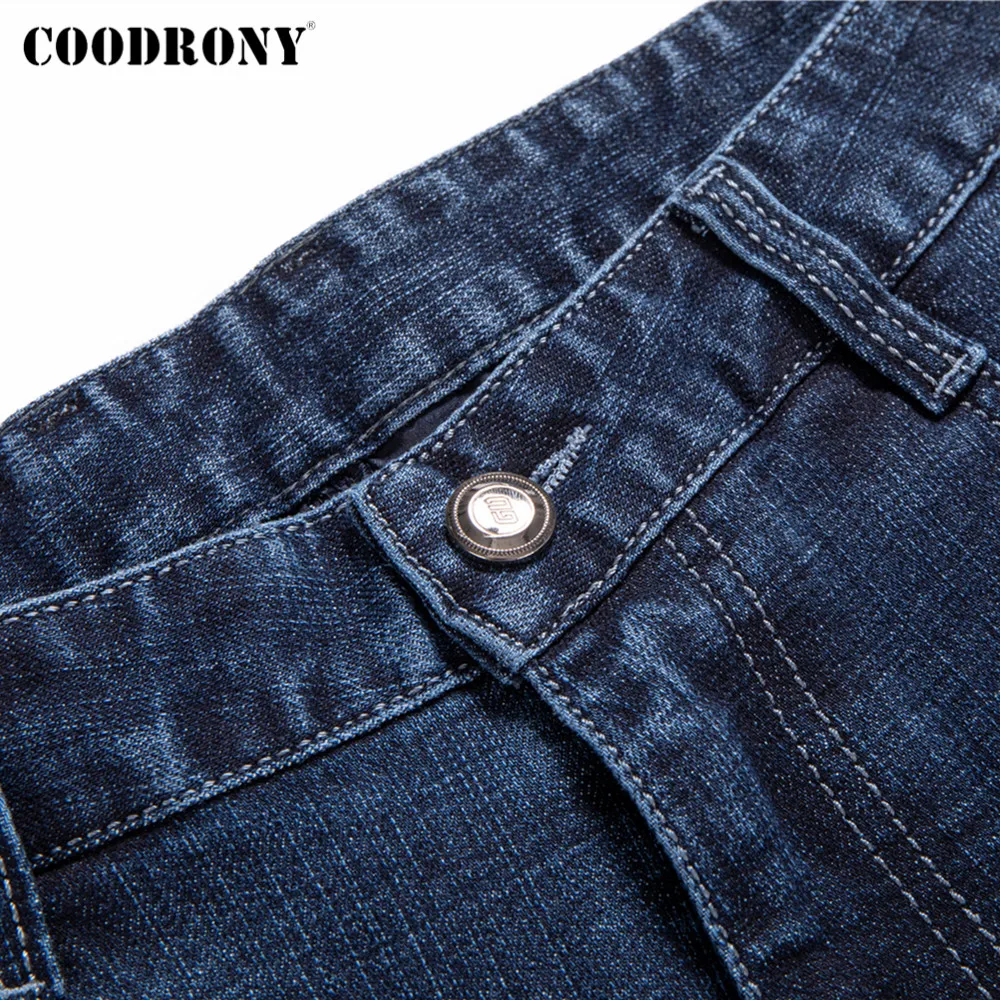 COODRONY Brand Autumn Winter New Arrival Denim Jeans Men Clothing High Quality Soft Cotton Trousers Business Casual Pants C9041