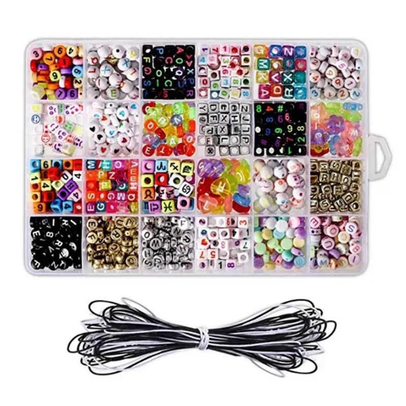 

Набор акриловых бусин, детские игрушечные аксессуары, разноцветные подходящие бусины для девочек, детский браслет «сделай сам», изготовлен...