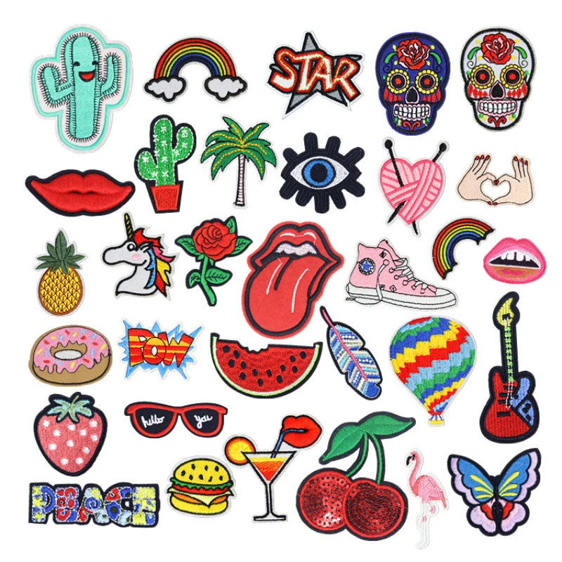 32 шт. вышитые наклейки для джинсов|Заплатки| |