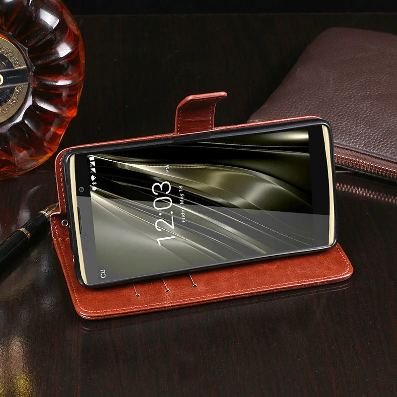 Роскошный винтажный флип чехол из искусственной кожи в деловом стиле для Oukitel K7