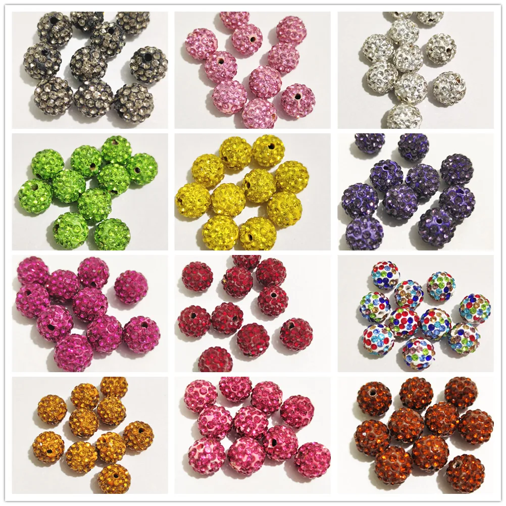 

10mm 12mm Rhinestone Spacer Beads Round Good Quality DIY beads for needlework accessories & Jewelry Making