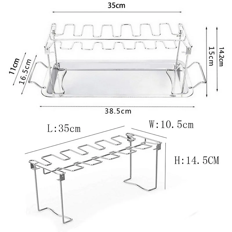 1 Набор антипригарные кастрюли для барбекю стойка жарки курицы дюйма с чашей