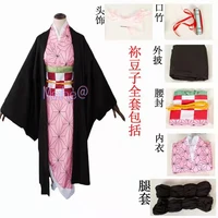 anime demon slayer kamado nezuko cosplay costumes kimetsu no yaiba women pink kimono halloween costumes for women