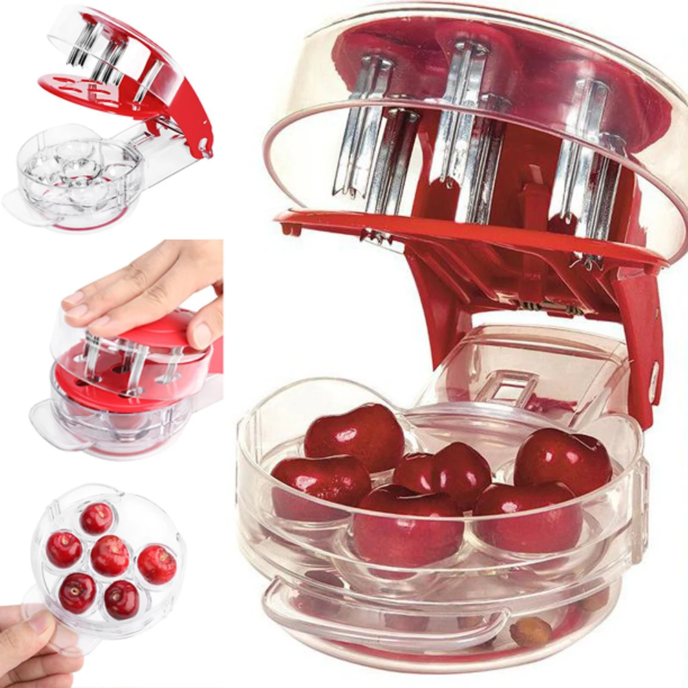 

BalleenShiny Creative Cherry Fast Pitting Device Household Kitchen Manual Professional Pitting Artifact For Fruit With Pits