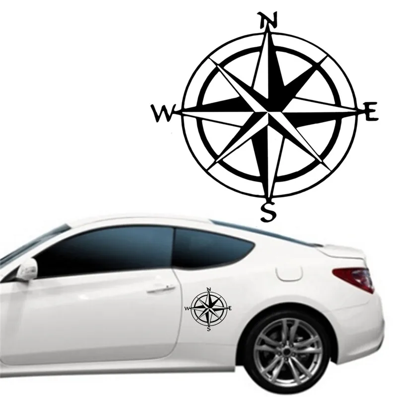 

15 см * 15 см художественный дизайн, виниловые автомобильные наклейки NSWE Compass, наклейки, черный/серебристый