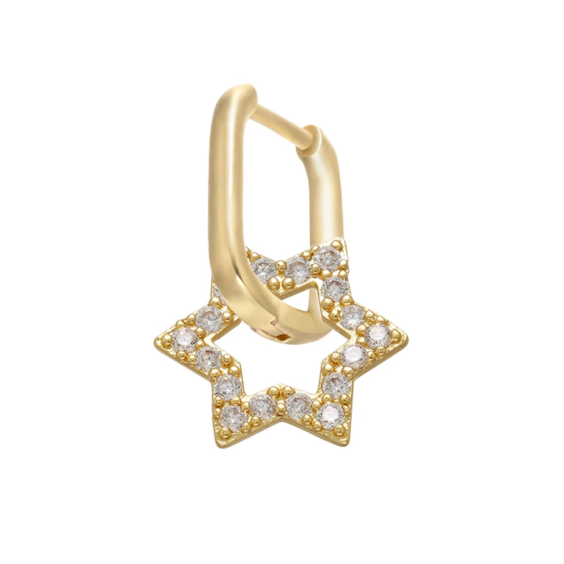 

ZHUKOU 2020 NEW 1 piece CZ crystal small hoop earrings gold/silver color heart Rounded Rectangle women earrings wholesale VE230