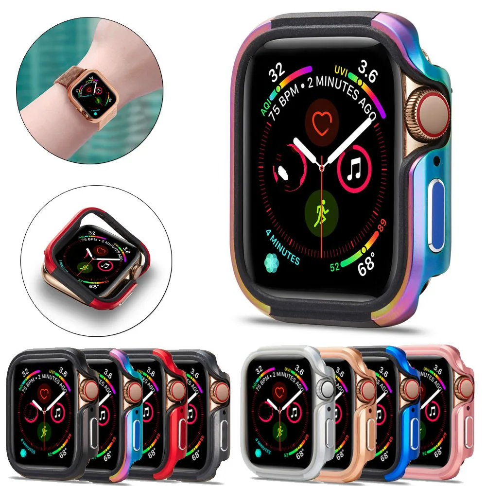 Чехол из сплава для apple Watch series 6 5 4 3 2 бампер 44 мм 40 42 38 аксессуары защитный корпус