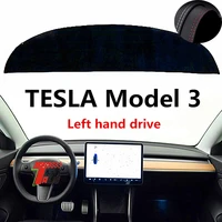 taijs factory anti cracking classic leather car dashboard cover for tesla model 3 left hand drive