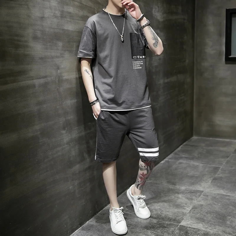 Новинка 2020 модный мужской спортивный костюм топы рубашки и шорты Униформа