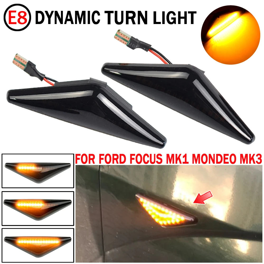 Для Ford Focus MK1 1998-2004 Mondeo MK3 2000-07 динамический поворотный сигнал светодиодный боковой