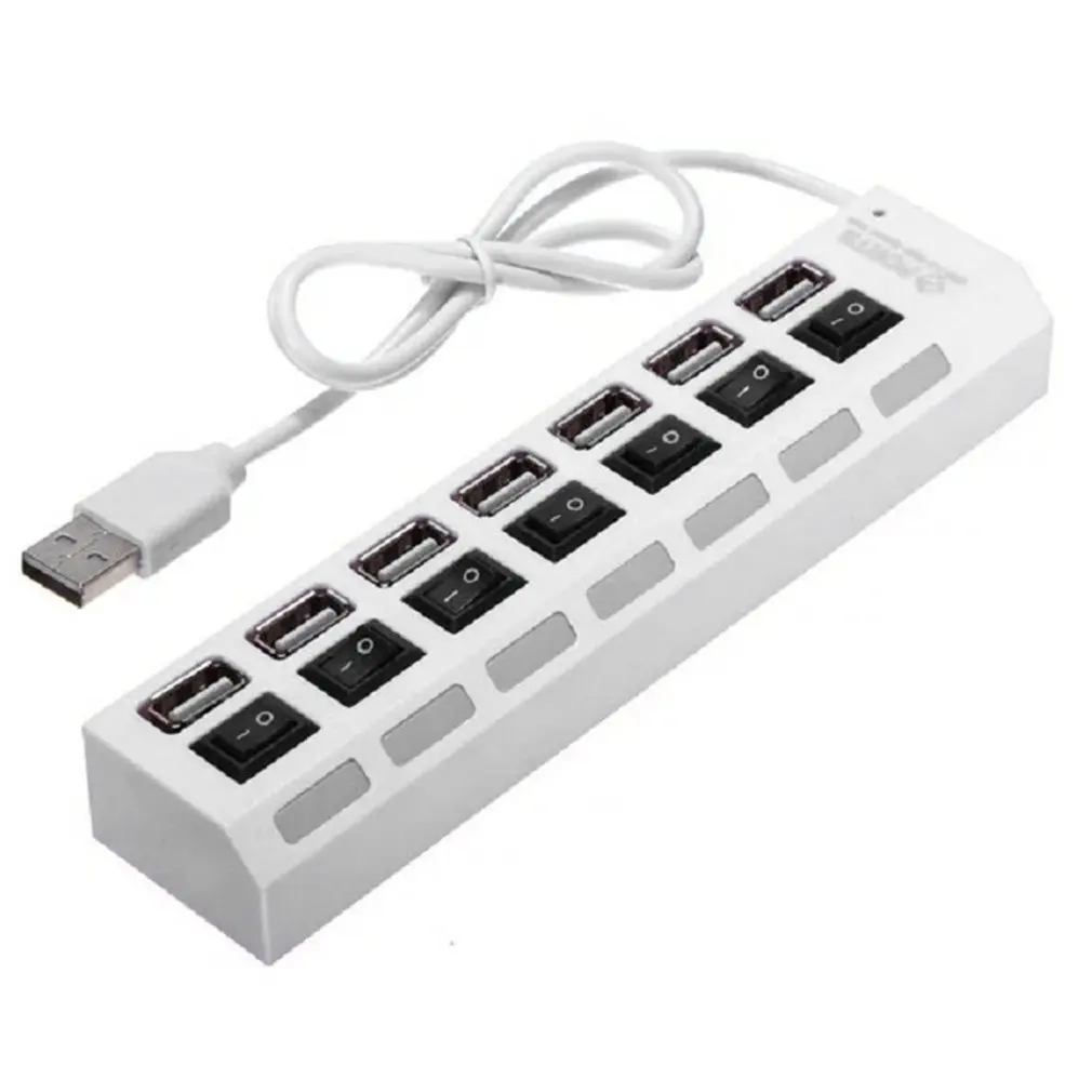 

4/7 Ports USB HUB 2.0 High Speed USB Splitter Expander Multi-Port Independent Switch for PC Laptop Mac Windows