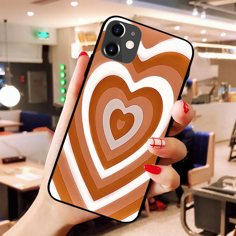 

Love design brand Latte Love Coffee Heart Phone case For iphone 6 6S 7 8 plus X XS XR 11 12 Pro Max xiaomi poco f3 poco x3 pro