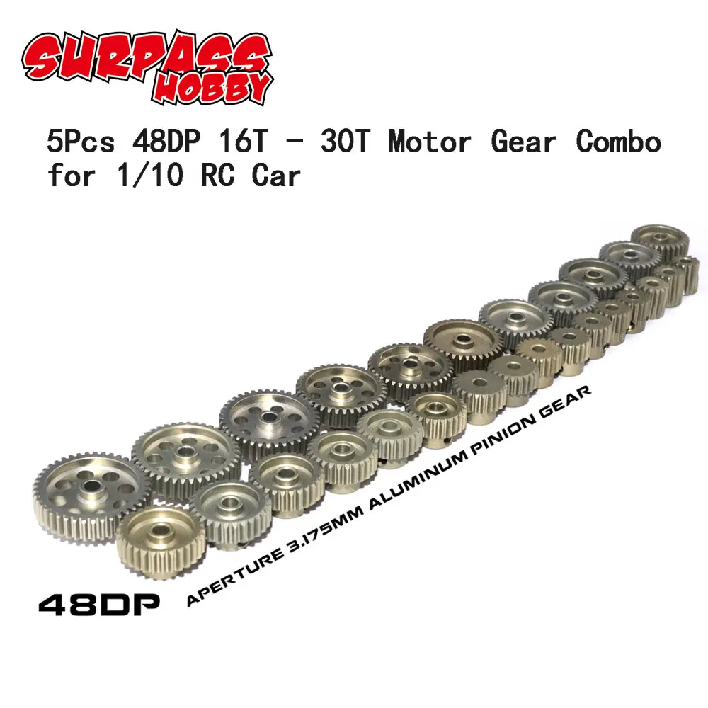 5 шт. 48DP 3 175 мм 16T 17T 18T 19T 20T шестеренка двигателя для 1/10 RC автомобиля щеточный