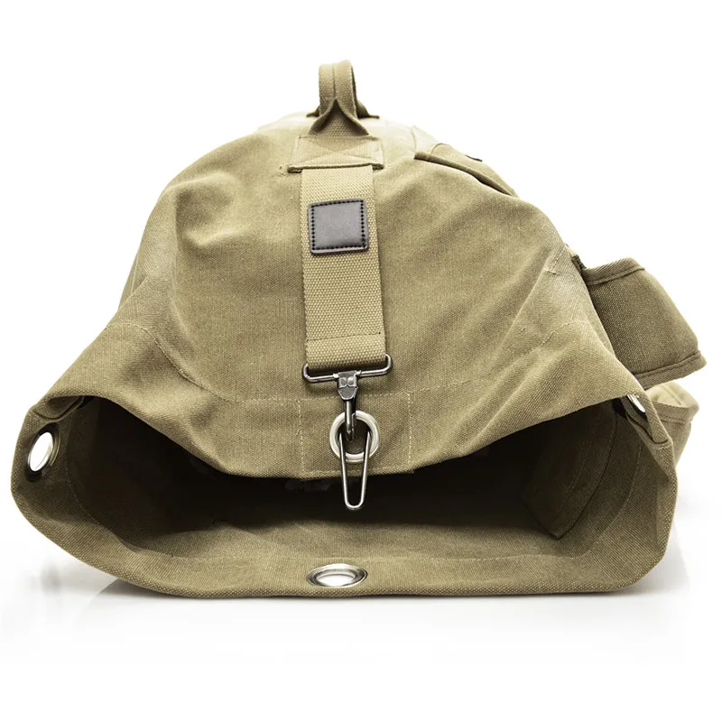 

Men's Canvas Backpacks Multi-purpose Bucket Mountaineering Travel Bag Large Shoulder Bags Men Army Trip Foldable Hand Bag